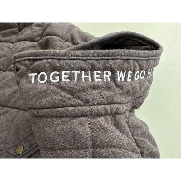 Peloton Cotton Blend Quilted Snap Front Jacket Shacket Heathered Gray - Large - Picture 3 of 8
